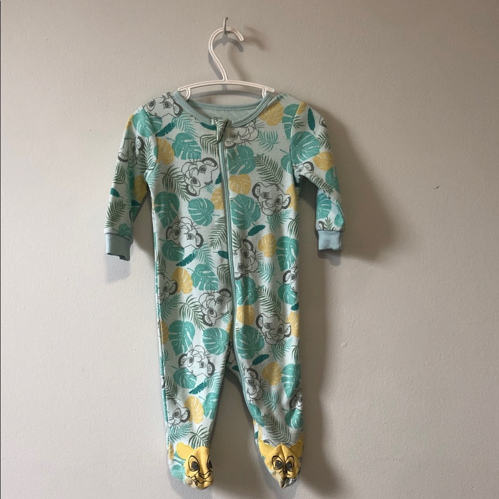 Disney Mint Green Lion Print Footed One-Piece